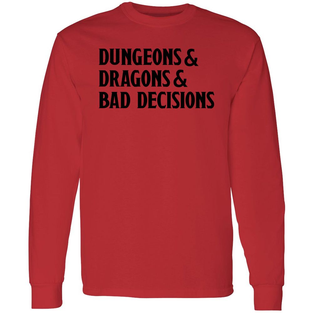 Bad Decisions Long Sleeve T-Shirt - Red - 14