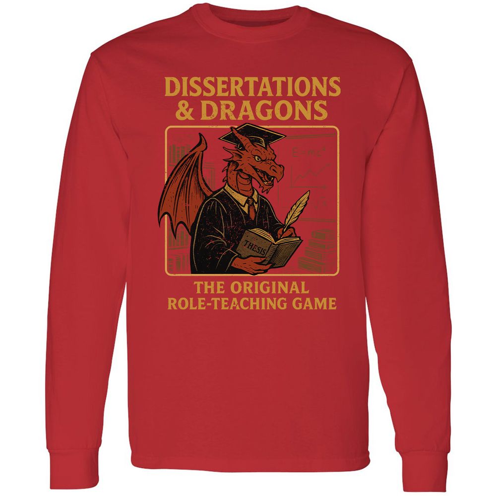 Disserations & Dragons Long Sleeve T-Shirt - Red - 14