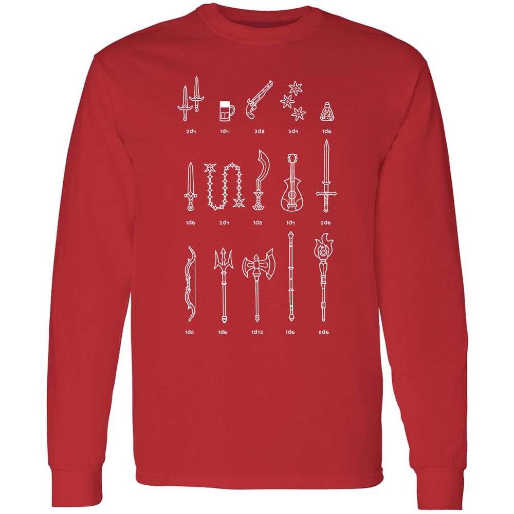 Damage Dealer RPG Long Sleeve T-Shirt - Red - 14