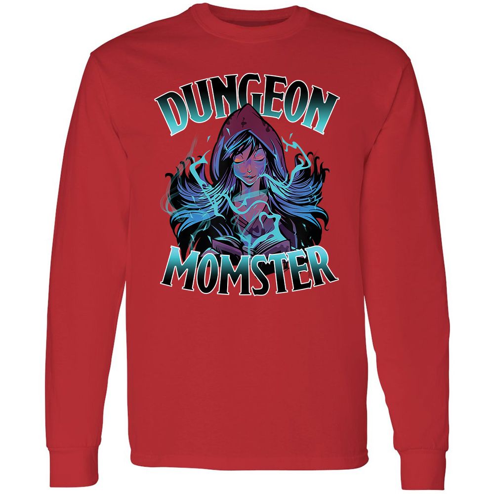 Dungeon Momster Long Sleeve T-Shirt - Red - 14