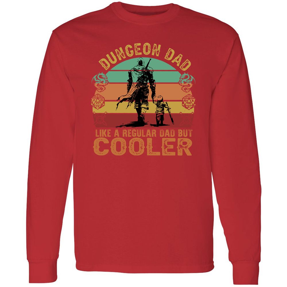 Dungeon Dad Like A Regular Dad Long Sleeve T-Shirt - Red - 14