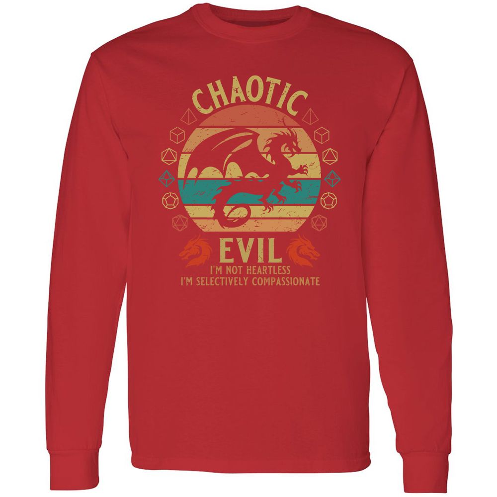 Chaotic Evil Long Sleeve T-Shirt - Red - 14