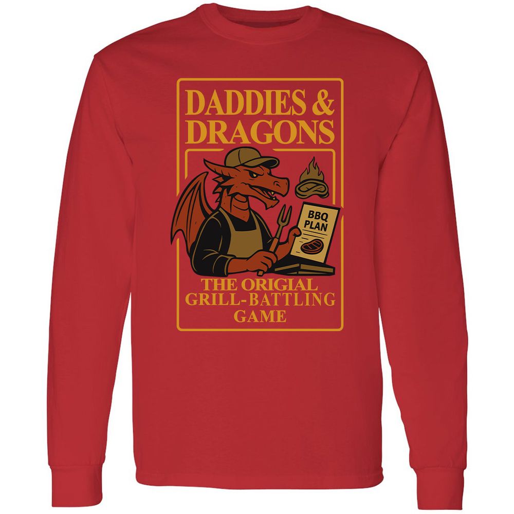 Daddies & Dragons Long Sleeve T-Shirt - Red - 14