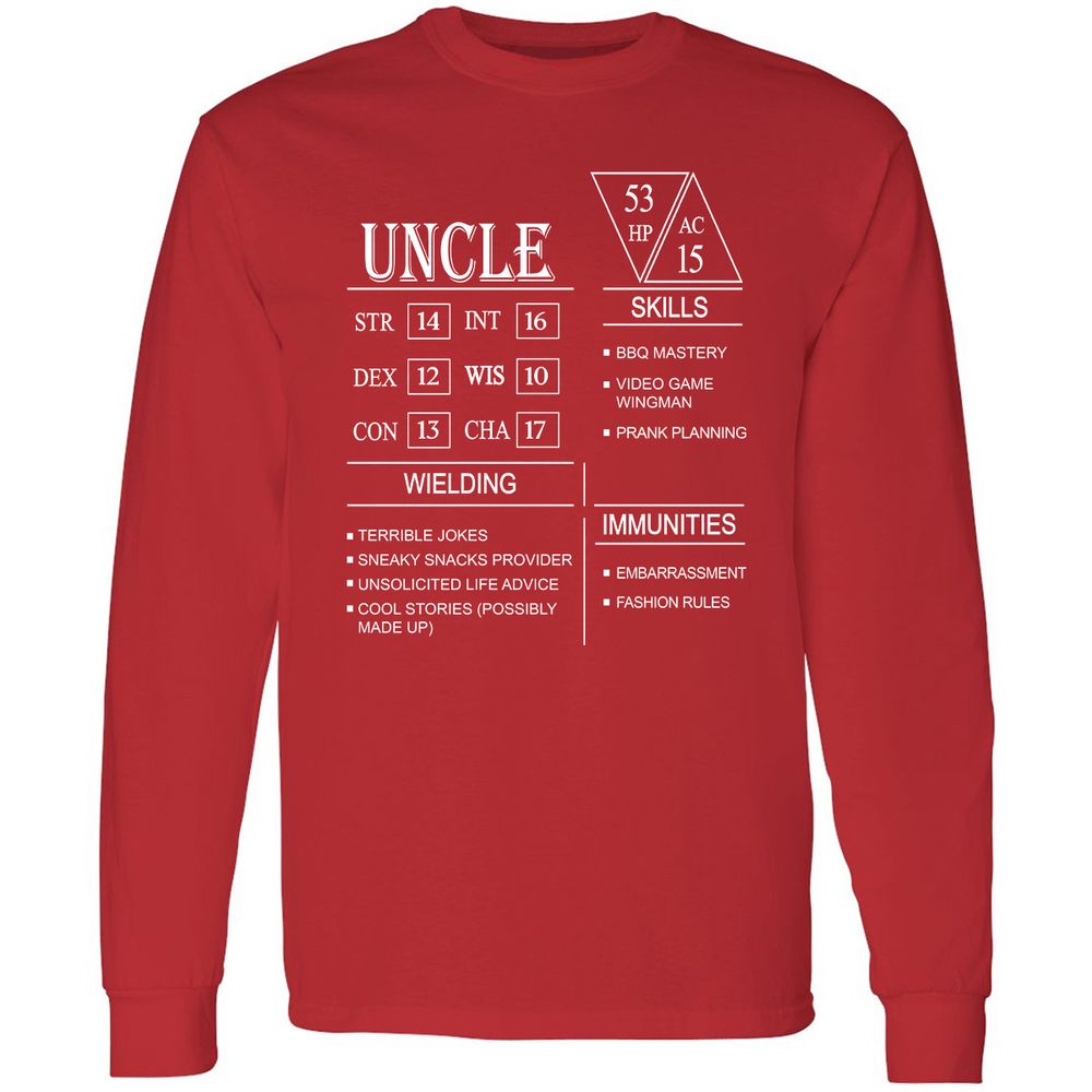 Uncle Stats Long Sleeve T-Shirt - Red - 14