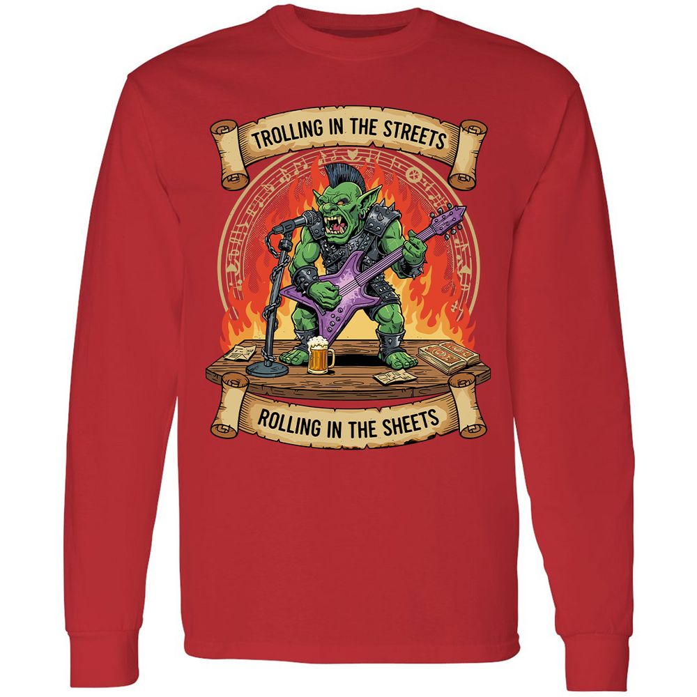 Trolling in the Streets Long Sleeve T-Shirt - Red - 14