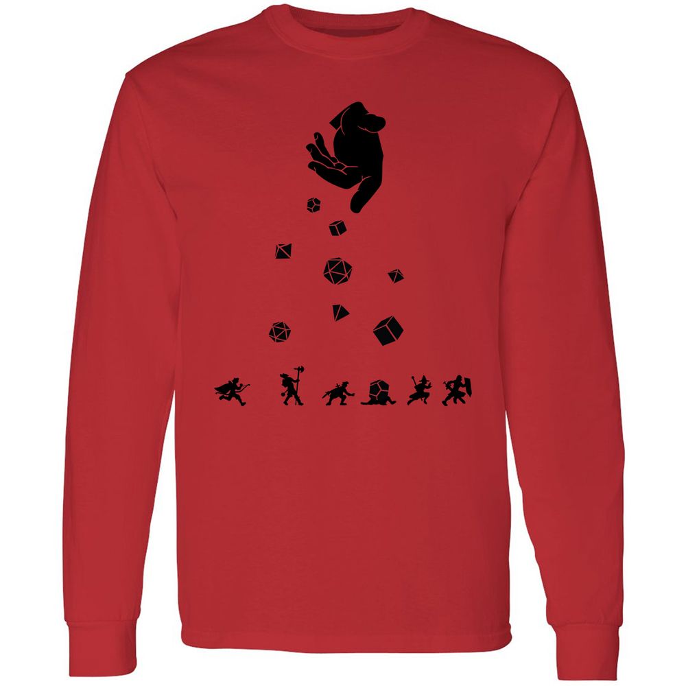 Rocks Fall, Everyone Dice Long Sleeve T-Shirt - Red - 14