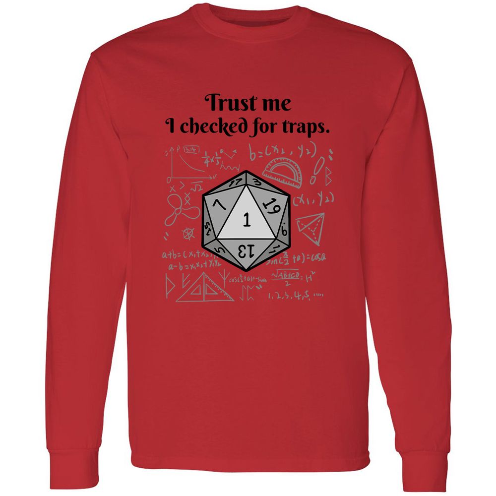 Trust me, I checked for traps. Long Sleeve T-Shirt - Red - 14