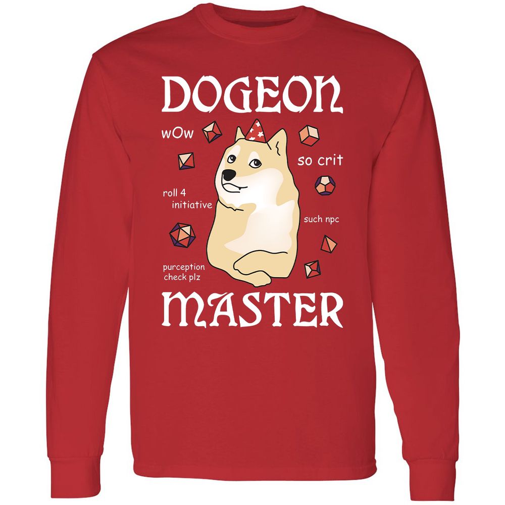 Dogeon Master Long Sleeve T-Shirt - Red - 14