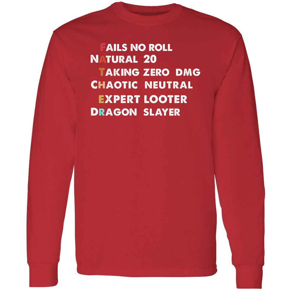 Father D&D Long Sleeve T-Shirt - Red - 14