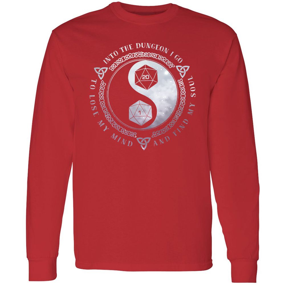 Into The Dungeon I Go Long Sleeve T-Shirt - Red - 14