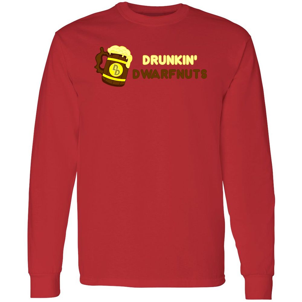 Drunkin' Dwartnuts Long Sleeve T-Shirt - Red - 14