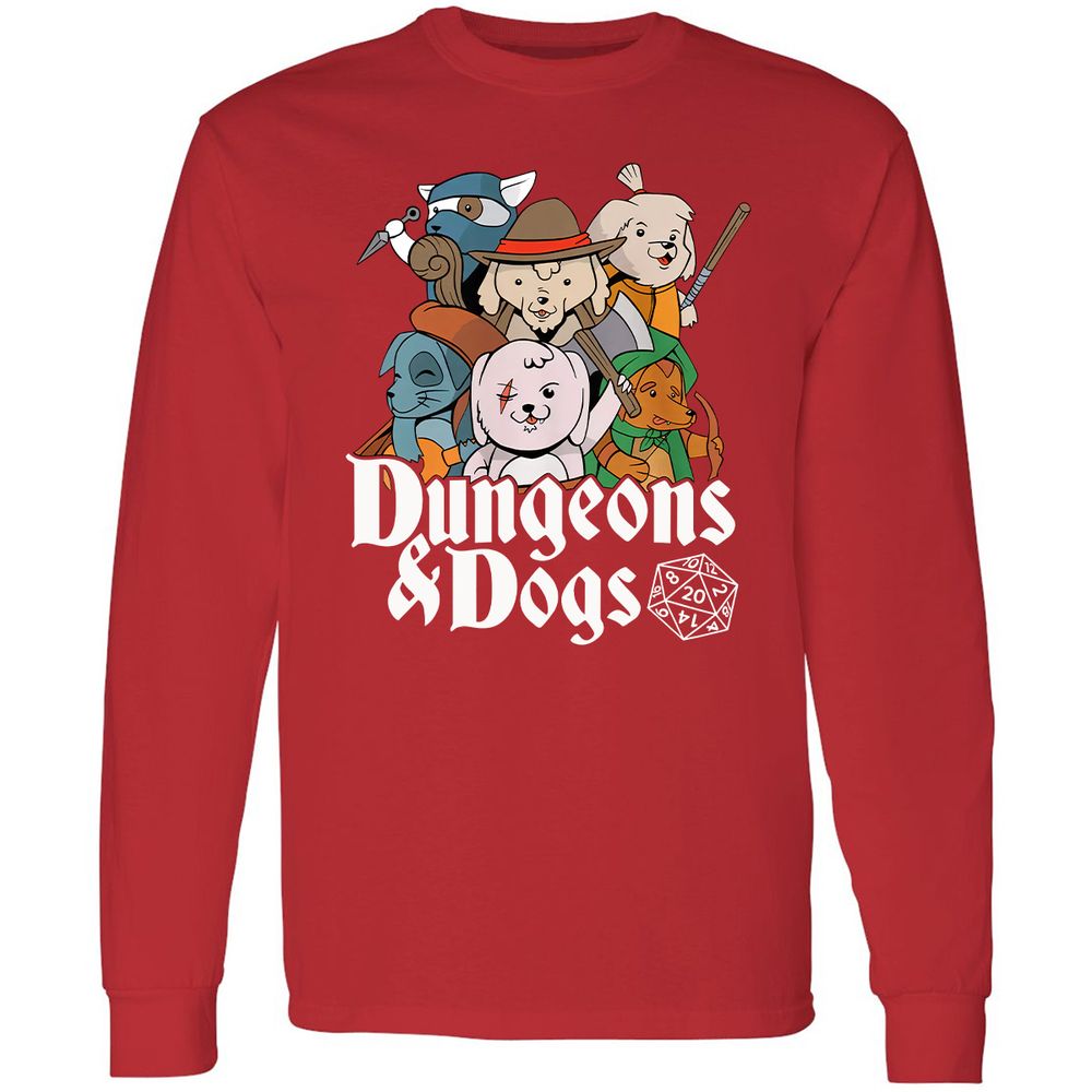 Dungeons & Dogs Long Sleeve T-Shirt - Red - 14