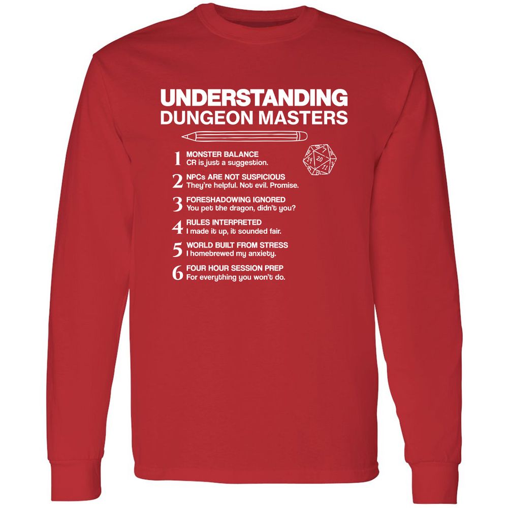 Understanding Dungeon Masters Long Sleeve T-Shirt - Red - 14