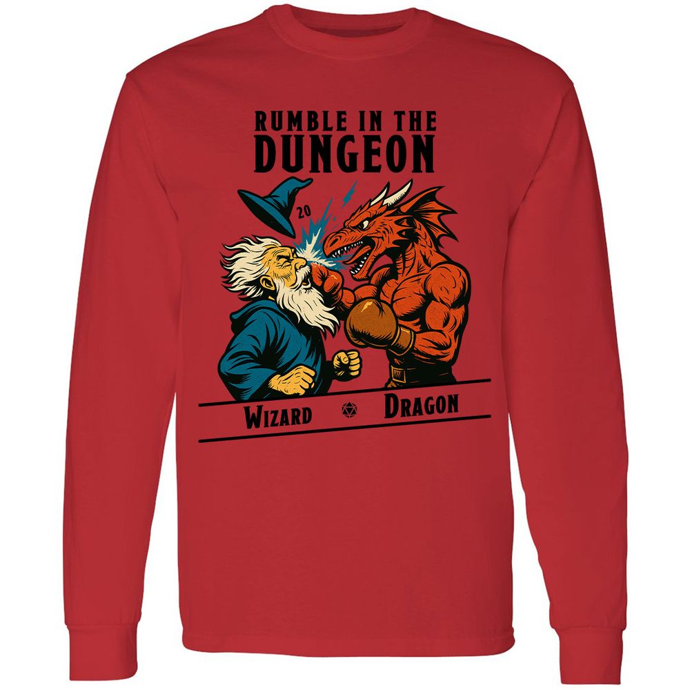 Rumble in the Dungeon Long Sleeve T-Shirt - Red - 14