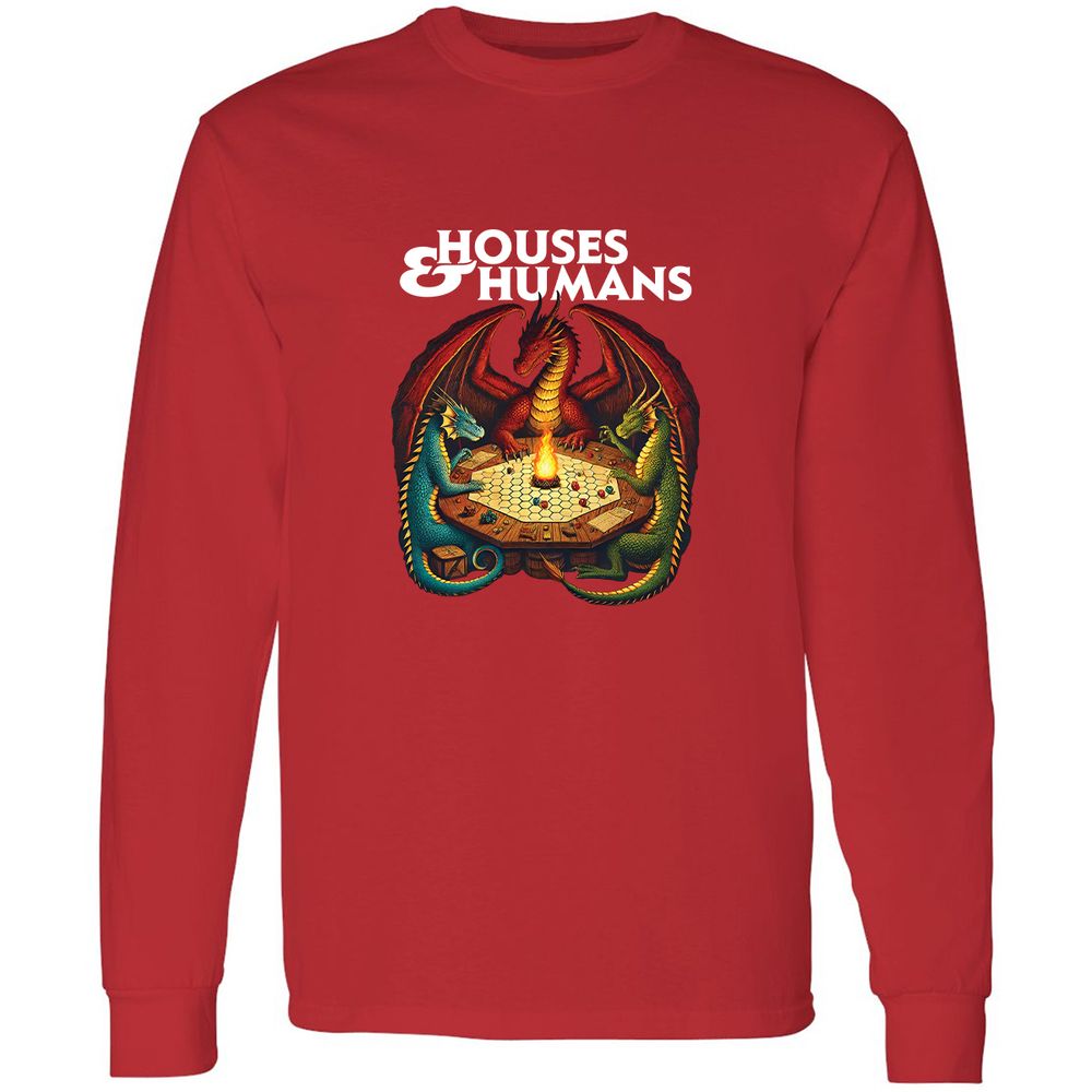 Houses & Humans Long Sleeve T-Shirt - Red - 14
