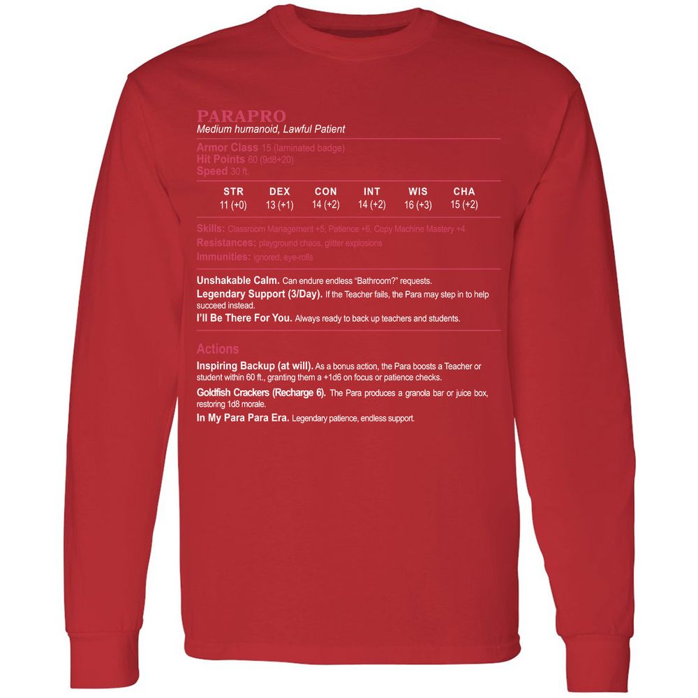 para Long Sleeve T-Shirt - Red - 14