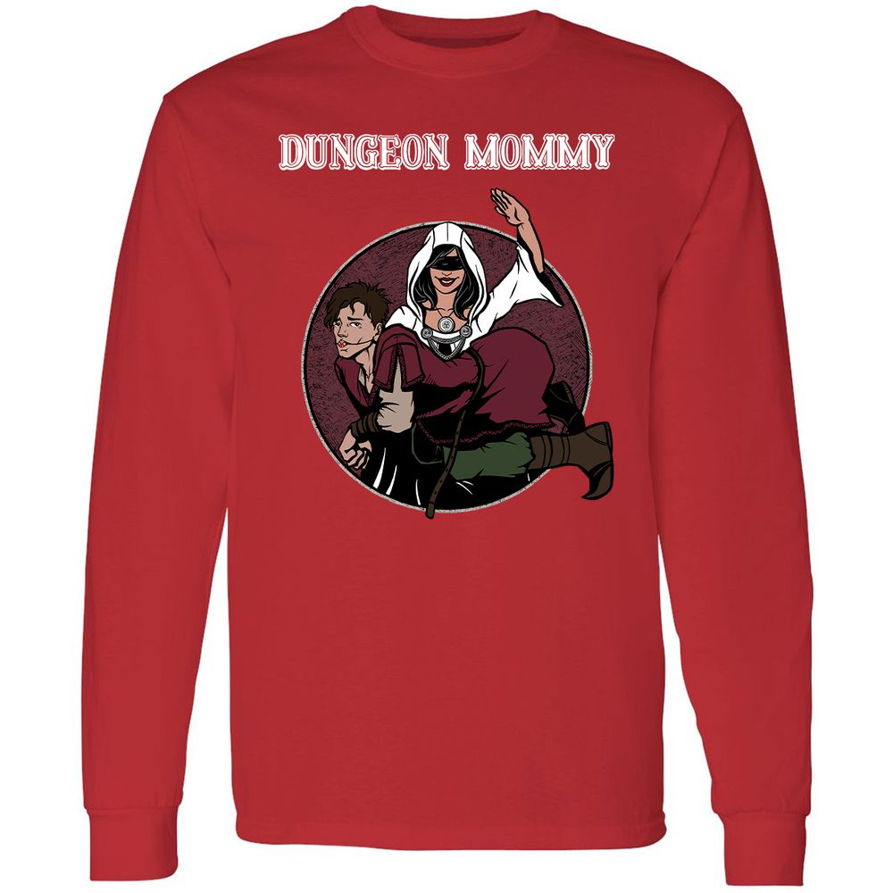 Dominant Dungeon Mommy Long Sleeve T-Shirt - Red - 14