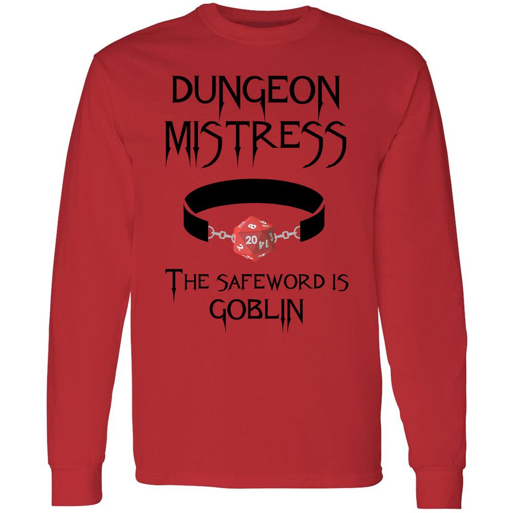Dungeon Mistress Long Sleeve T-Shirt - Red - 14
