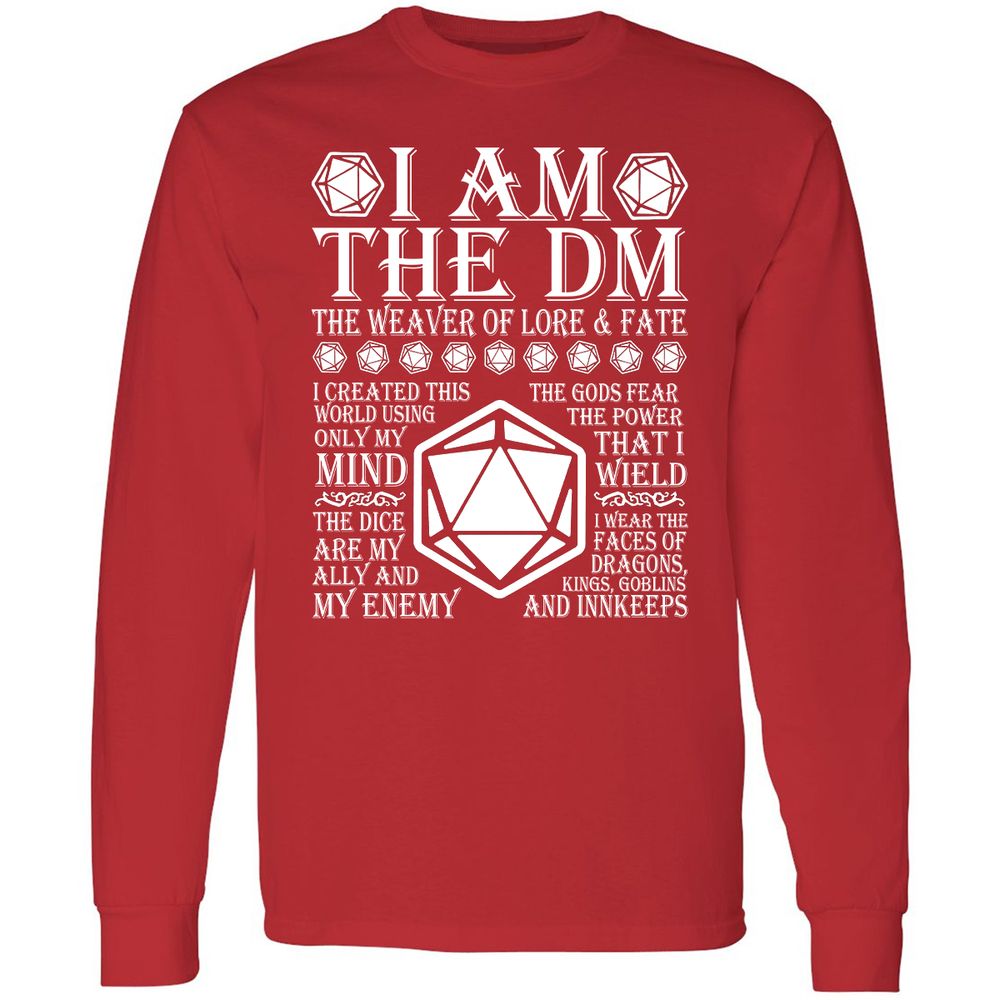 I Am The DM The Weaver Of Lore And Fate Long Sleeve T-Shirt - Red - 14