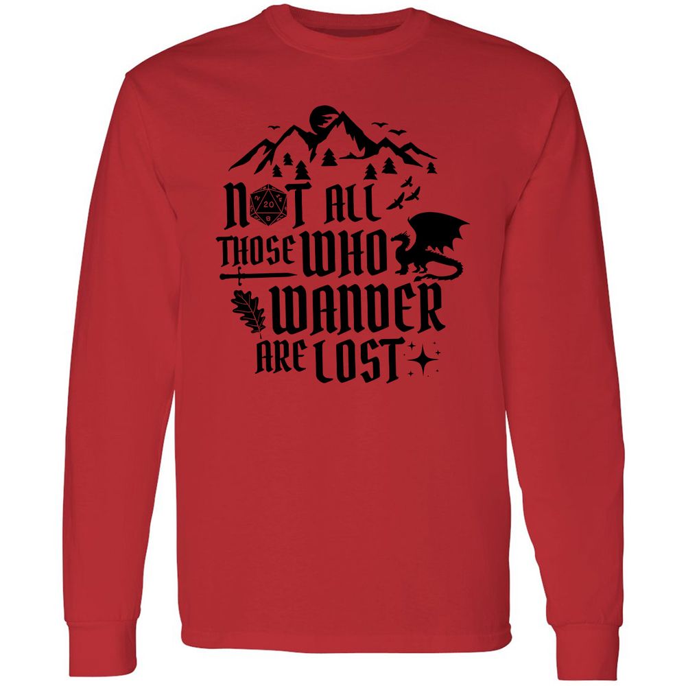 Not All Those Who Wander Are Lost Long Sleeve T-Shirt - Red - 14