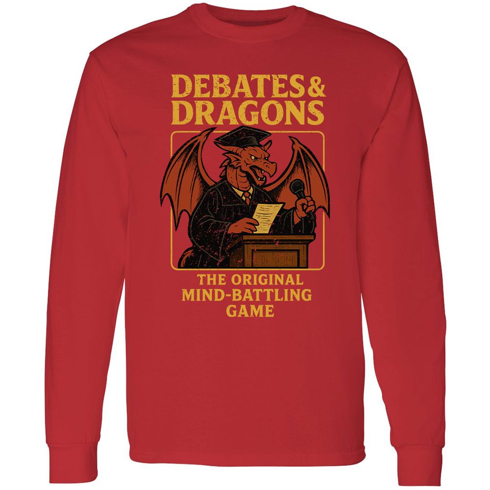 Debates & Dragons Long Sleeve T-Shirt - Red - 14
