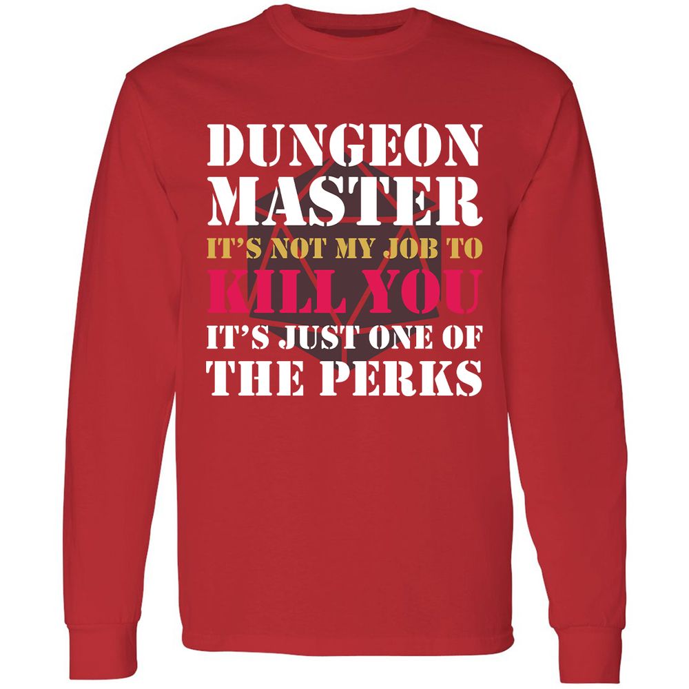 DUNGEON MASTER NOT MY JOB Long Sleeve T-Shirt - Red - 14