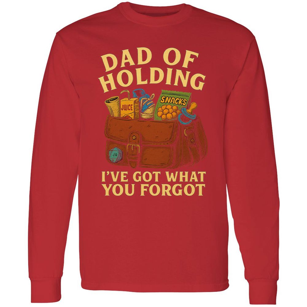 Dad Of Holding Long Sleeve T-Shirt - Red - 14