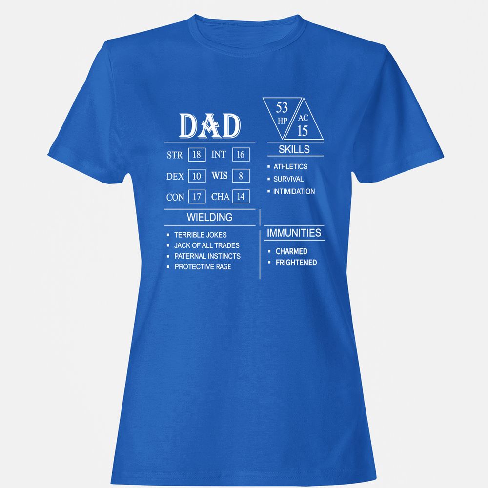 Dad Stat Block Women's T-Shirt - Royal - 14
