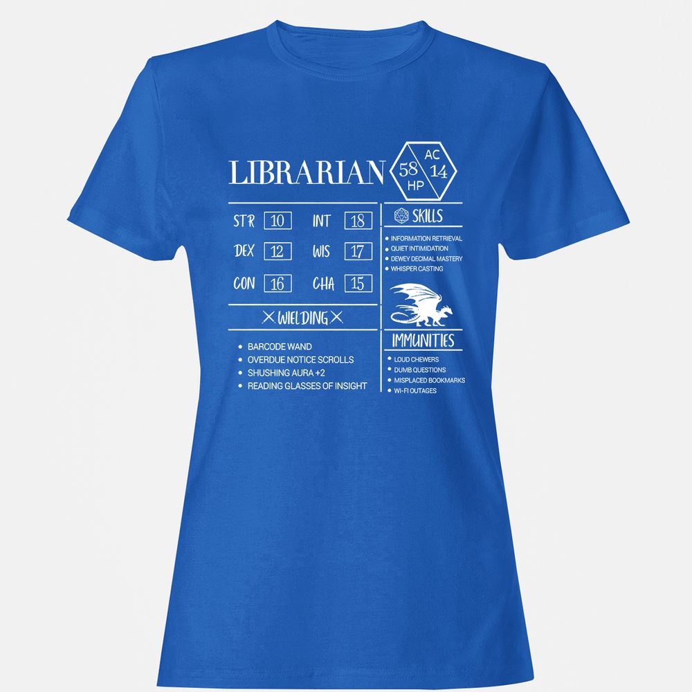 Librarian New Women's T-Shirt - Royal - 14