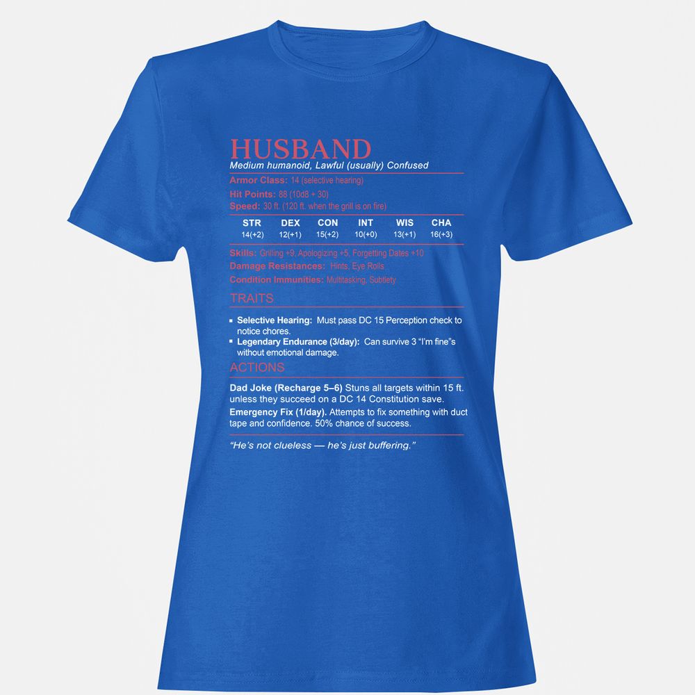 Husband Stats Women's T-Shirt - Royal - 14