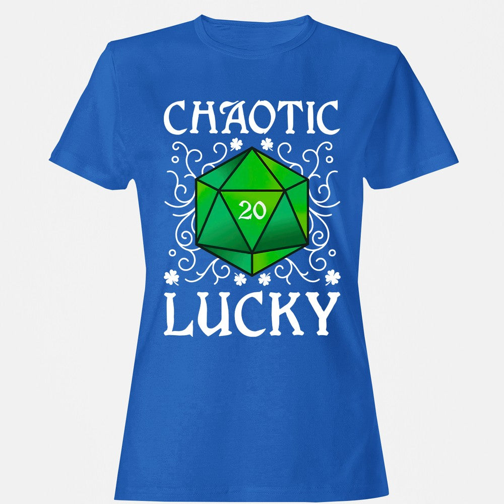 Chaotic Lucky D20 Dice Women's T-Shirt - Royal - 14