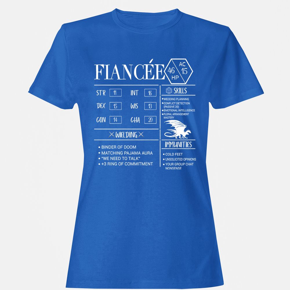 Fiancee Stats Women's T-Shirt - Royal - 14