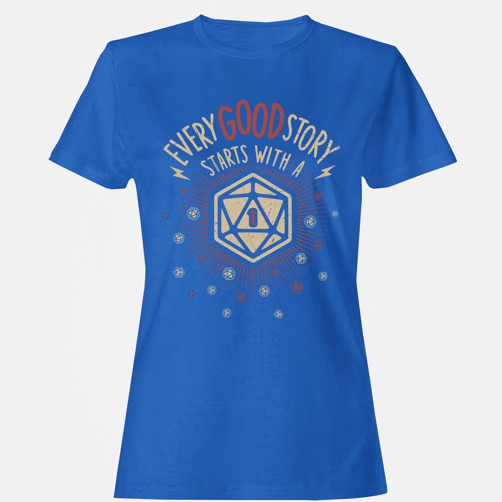 Good Story Starts With A 1 Women's T-Shirt - Royal - 14