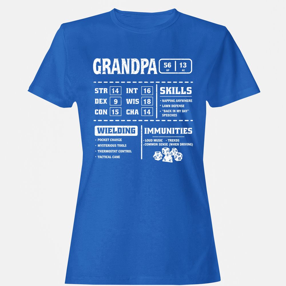 Grandpa Stats 2 Women's T-Shirt - Royal - 14