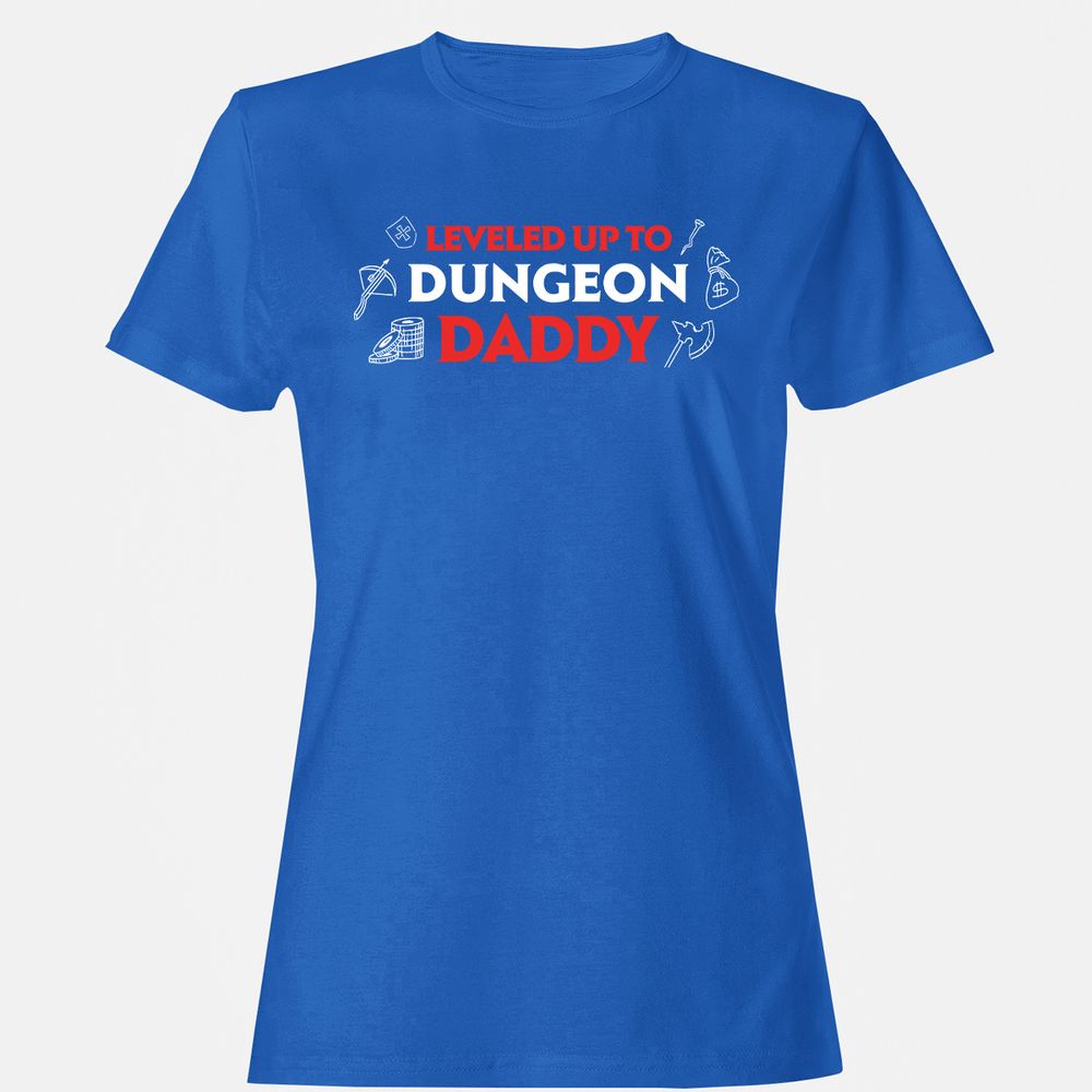 Leveled Up To Dungeon Daddy Women's T-Shirt - Royal - 14