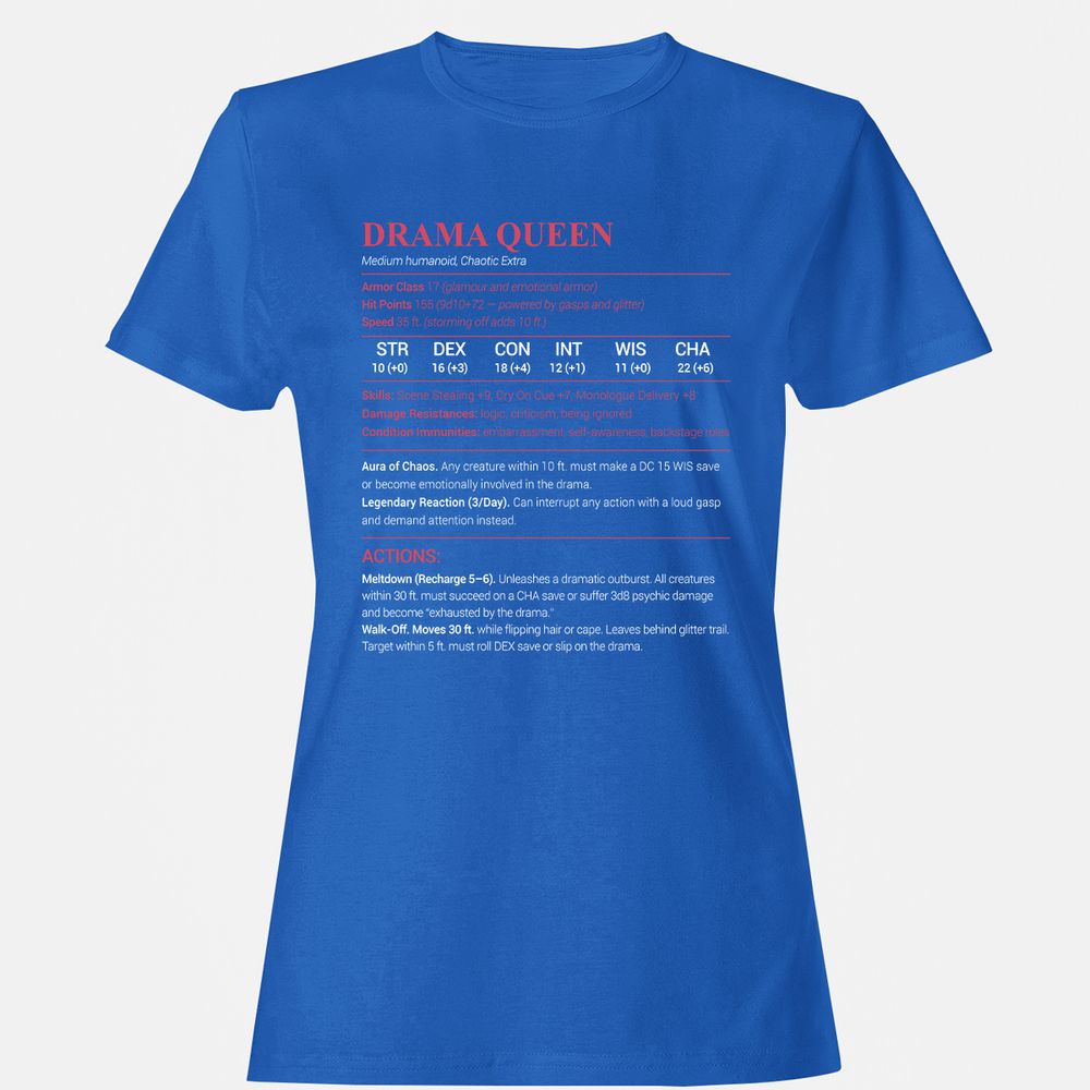 Drama Queen Women's T-Shirt - Royal - 14