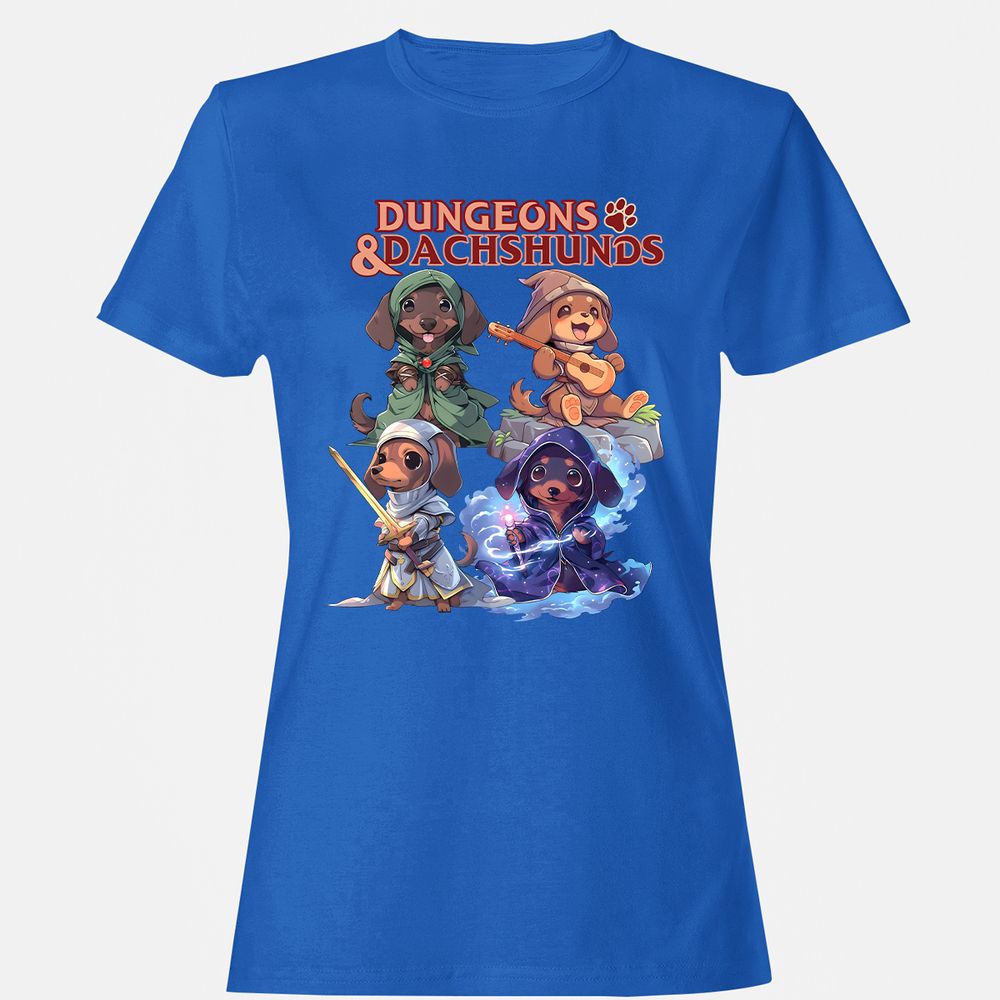 Dungeons & Dachshunds Women's T-Shirt - Royal - 14