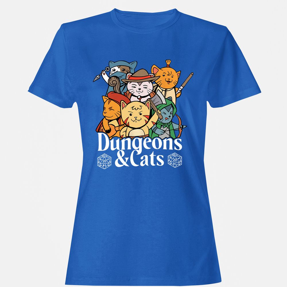 Dungeons & Cats Women's T-Shirt - Royal - 14