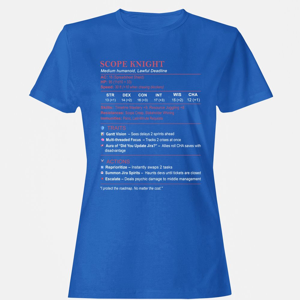 PM Stats Women's T-Shirt - Royal - 14