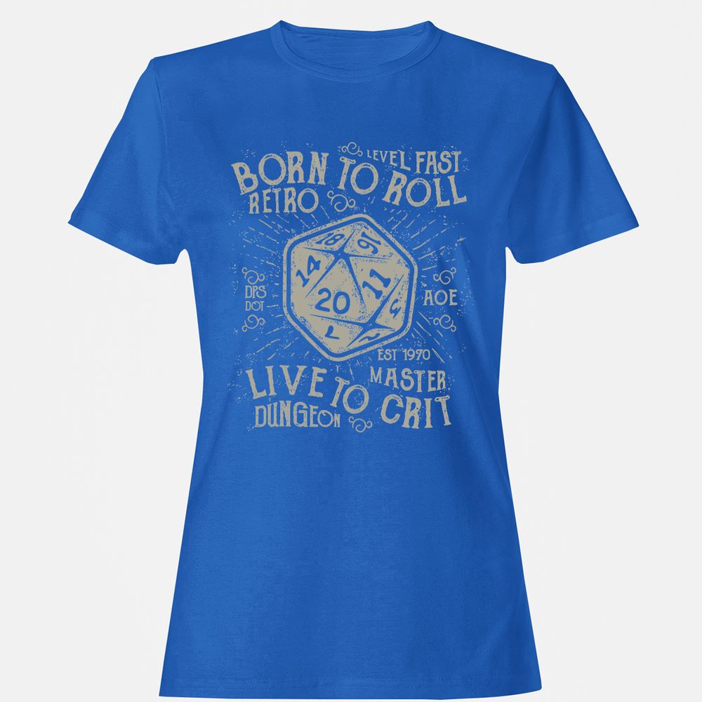 Born To Roll Live To Crit Women's T-Shirt - Royal - 14