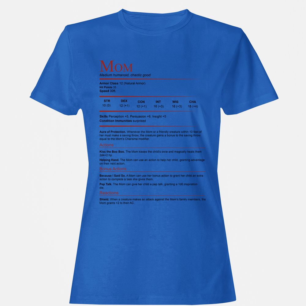 Mom Stats Women's T-Shirt - Royal - 14