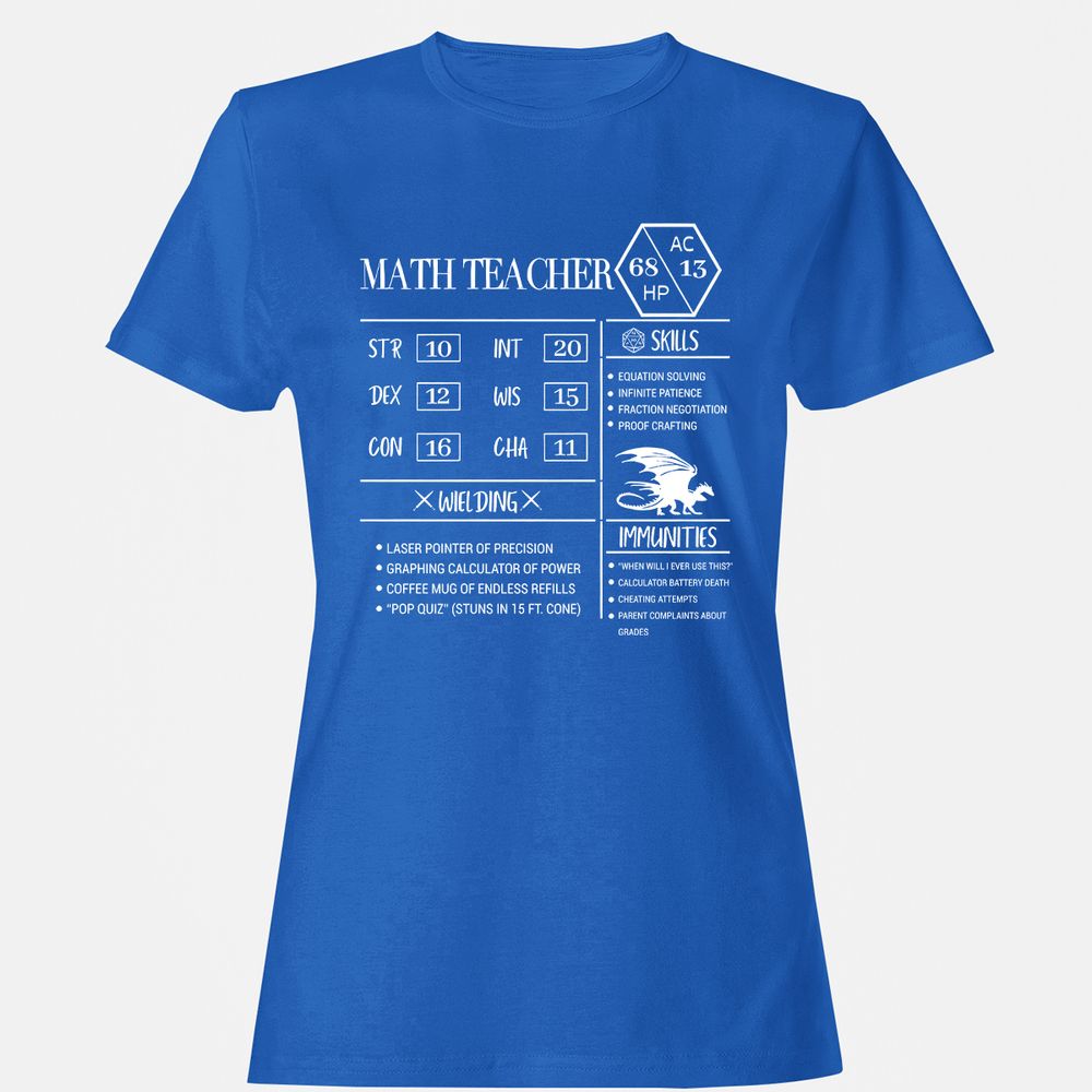 Math Teacher New Women's T-Shirt - Royal - 14