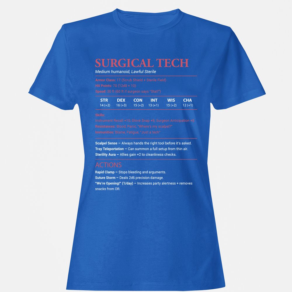 Surgical Tech Women's T-Shirt - Royal - 14