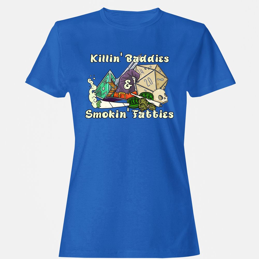 Killin' Baddies Smokin' Fatties Women's T-Shirt - Royal - 14