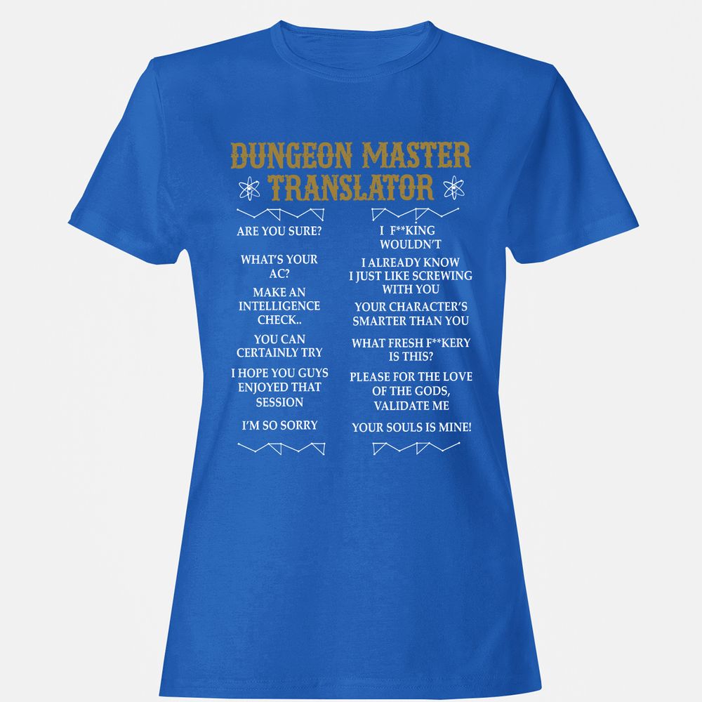 Dungeon Master Translator Women's T-Shirt - Royal - 14