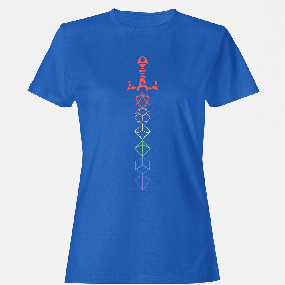 Rainbow Dice Sword LGBT Women's T-Shirt - Royal - 14