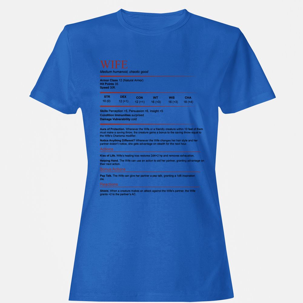 Wife White Women's T-Shirt - Royal - 14