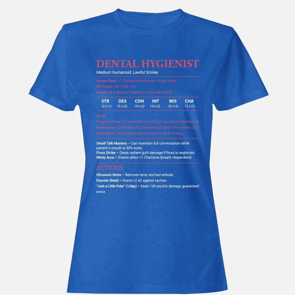 Dental Hygienist Women's T-Shirt - Royal - 14