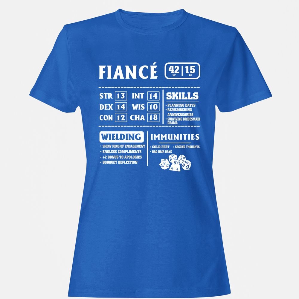 Fiance Stats Women's T-Shirt - Royal - 14