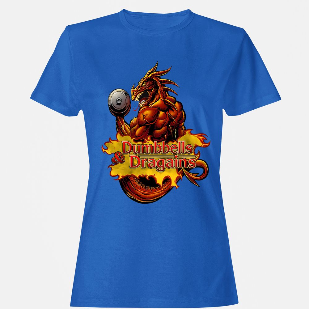 Dumbbells & Dragains Women's T-Shirt - Royal - 14